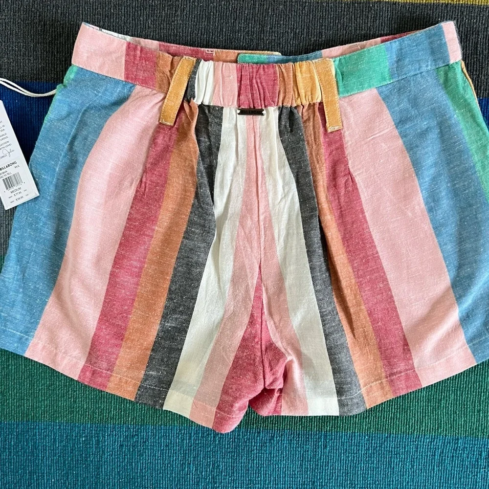 Billabong Hard to Tell x Sincerely Jules striped shorts. - Picture 3 of 7